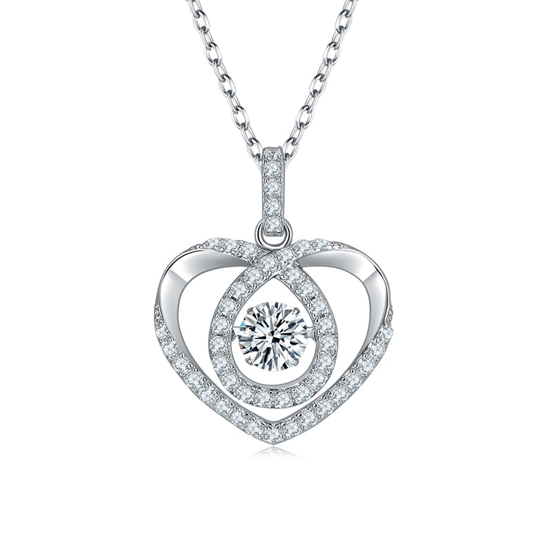 [Heartbeat] 0.5 Carat D Color Moissanite Necklace in Sterling Silver