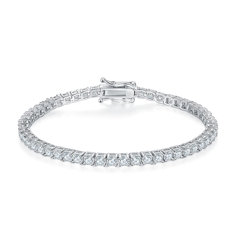 Classic Four-claws Moissanite Tennis Bracelet in Sterling Silver