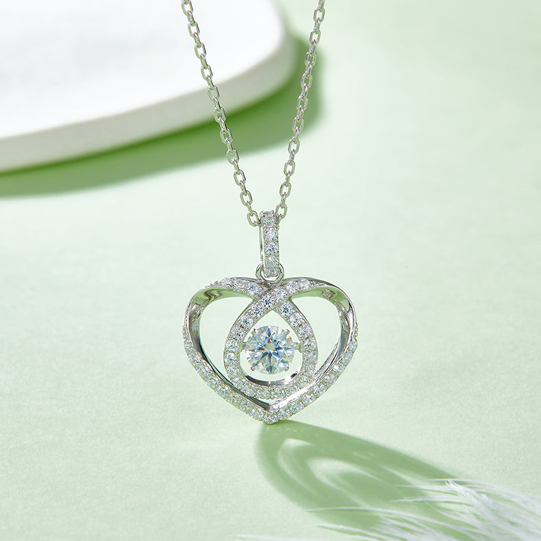 [Heartbeat] 0.5 Carat D Color Moissanite Necklace in Sterling Silver