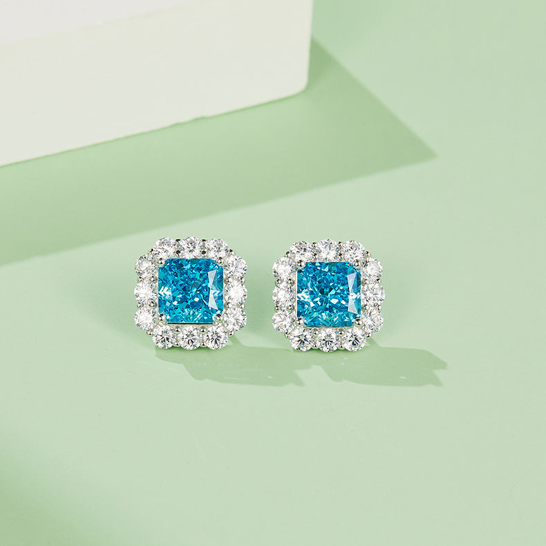 [Ice Blue] Cubic Zirconia Earrings in Sterling Silver