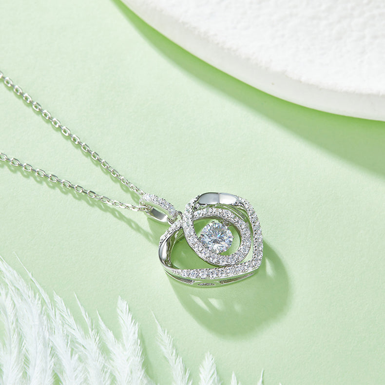 [Heartbeat] 0.5 Carat D Color Moissanite Necklace in Sterling Silver