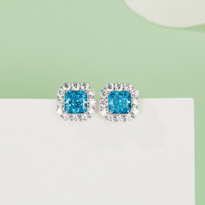 [Ice Blue] Cubic Zirconia Earrings in Sterling Silver