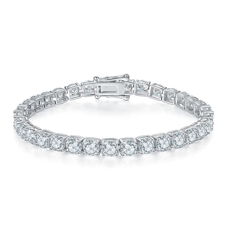 Classic Four-claws Moissanite Tennis Bracelet in Sterling Silver