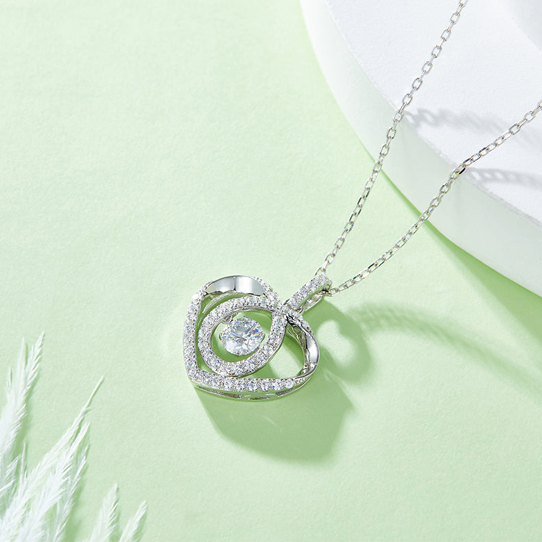 [Heartbeat] 0.5 Carat D Color Moissanite Necklace in Sterling Silver