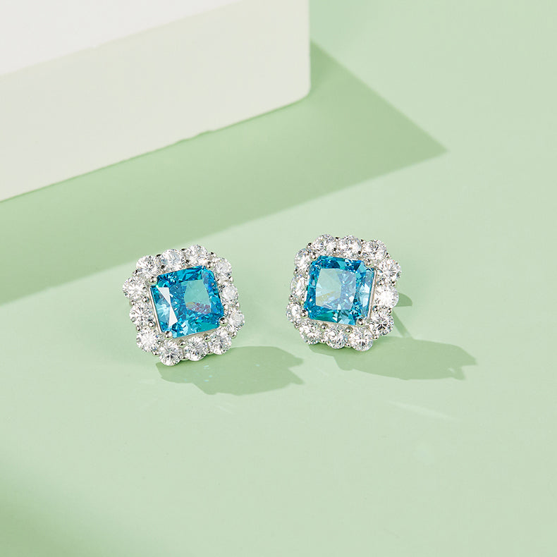 [Ice Blue] Cubic Zirconia Earrings in Sterling Silver