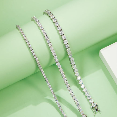 Classic Four-claws Moissanite Tennis Bracelet in Sterling Silver