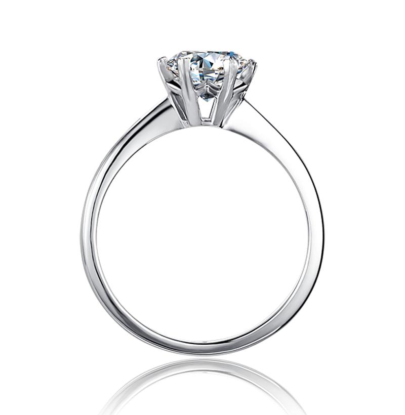 [Classic Snowflake] 1 carat Moissanite Ring in Sterling Silver