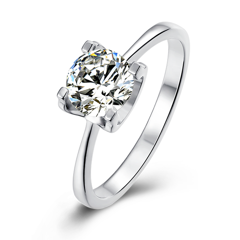 [Classic Bull Head] Straight Arm 1 carat Moissanite Ring in Sterling Silver