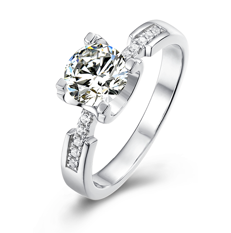 [Classic Bull Head] Slim waist 1 carat D Color Moissanite Ring in Sterling Silver