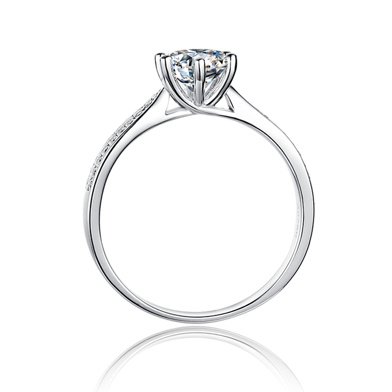 [Starlight Queen] Straight Arm Micro-paved 1 carat Moissanite Ring in Sterling Silver