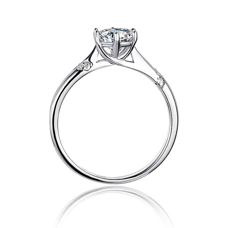 [The Spirit] Straight Arm Micro-paved 1 carat D Color Moissanite Ring in Sterling Silver