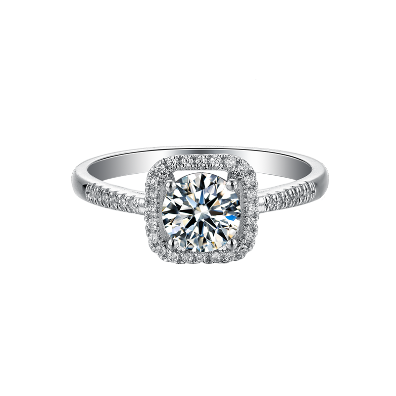 [Mutuality] Straight Arm Micro-paved 1 carat D Color Moissanite Ring in Sterling Silver