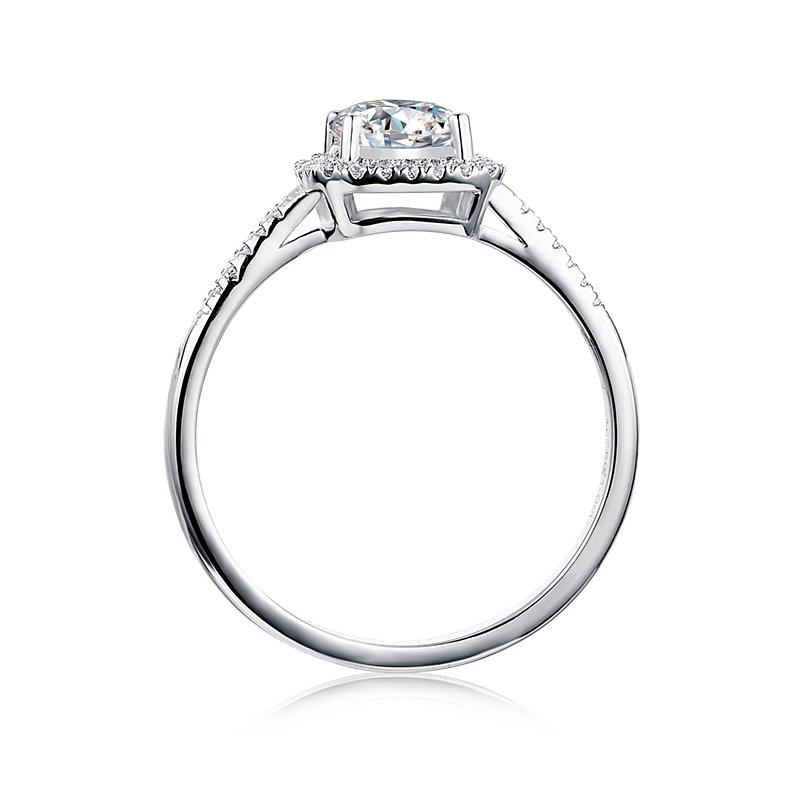 [Mutuality] Straight Arm Micro-paved 1 carat D Color Moissanite Ring in Sterling Silver