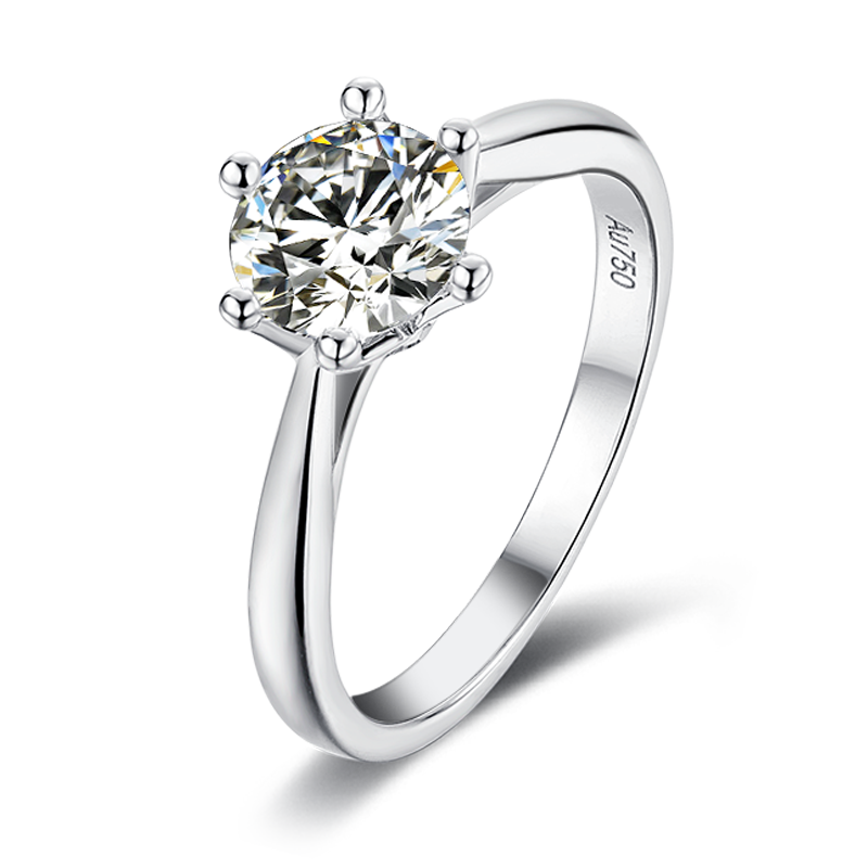 [The Crown] Straight Arm 1 carat D Color Moissanite Ring in Sterling Silver