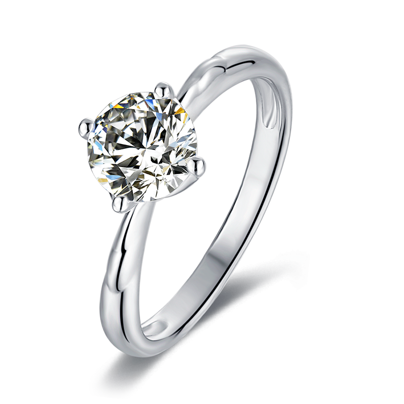 [Windmill] Straight Arm 1 carat D Color Moissanite Ring in Sterling Silver