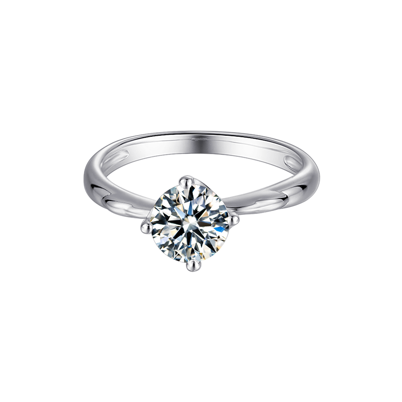 [Windmill] Straight Arm 1 carat D Color Moissanite Ring in Sterling Silver
