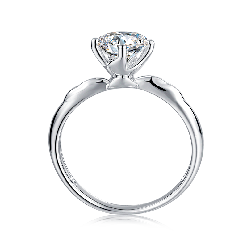 [Windmill] Straight Arm 1 carat D Color Moissanite Ring in Sterling Silver
