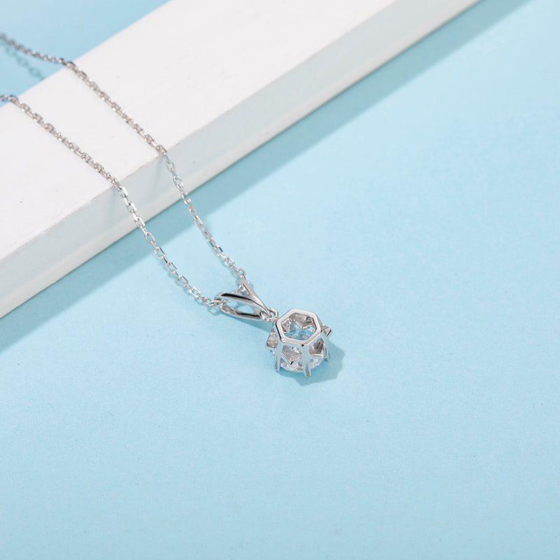 [Classic Snowflake] Moissanite Necklace in Sterling Silver