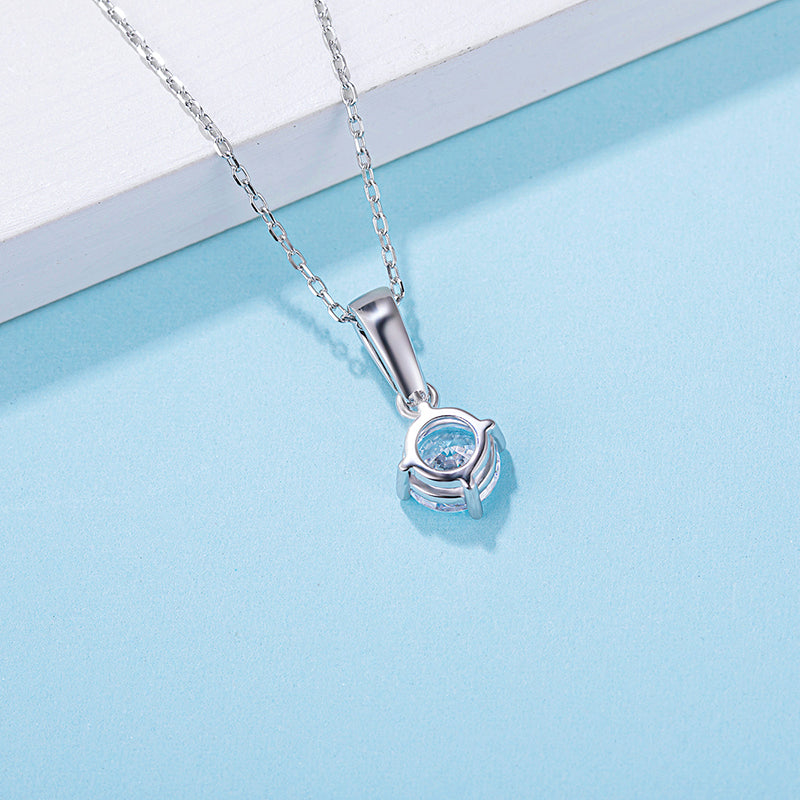 [Classic Four-claws] Moissanite Necklace in Sterling Silver