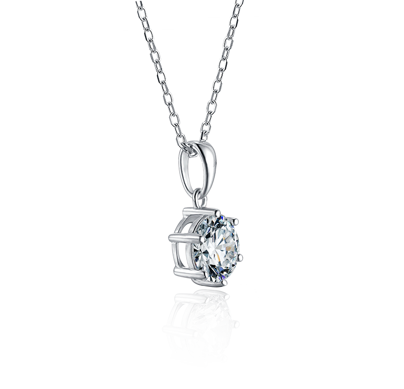 [Classic Six-claws] Moissanite Necklace in Sterling Silver