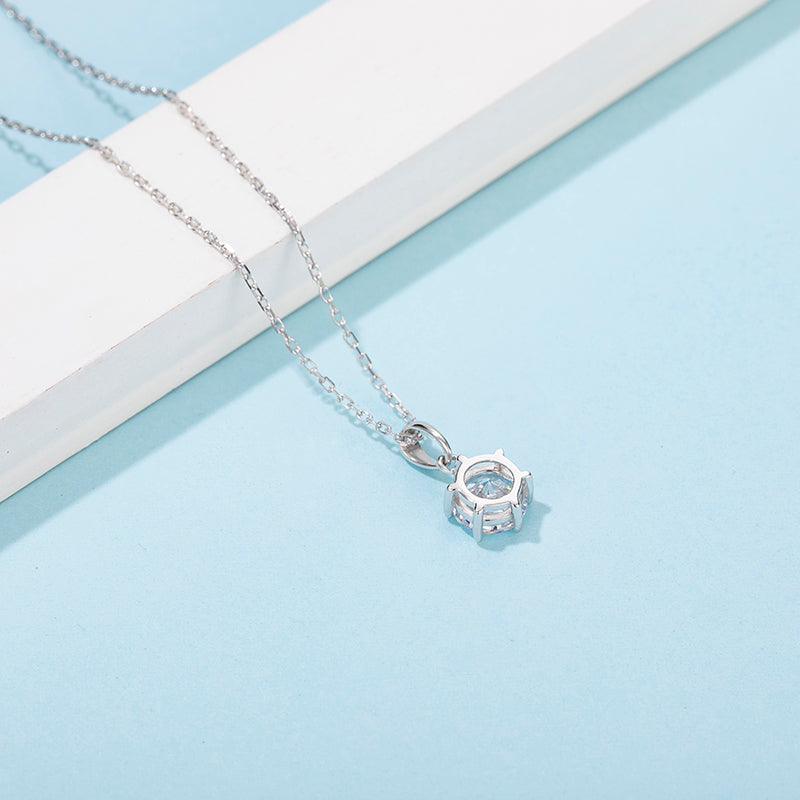 [Classic Six-claws] Moissanite Necklace in Sterling Silver