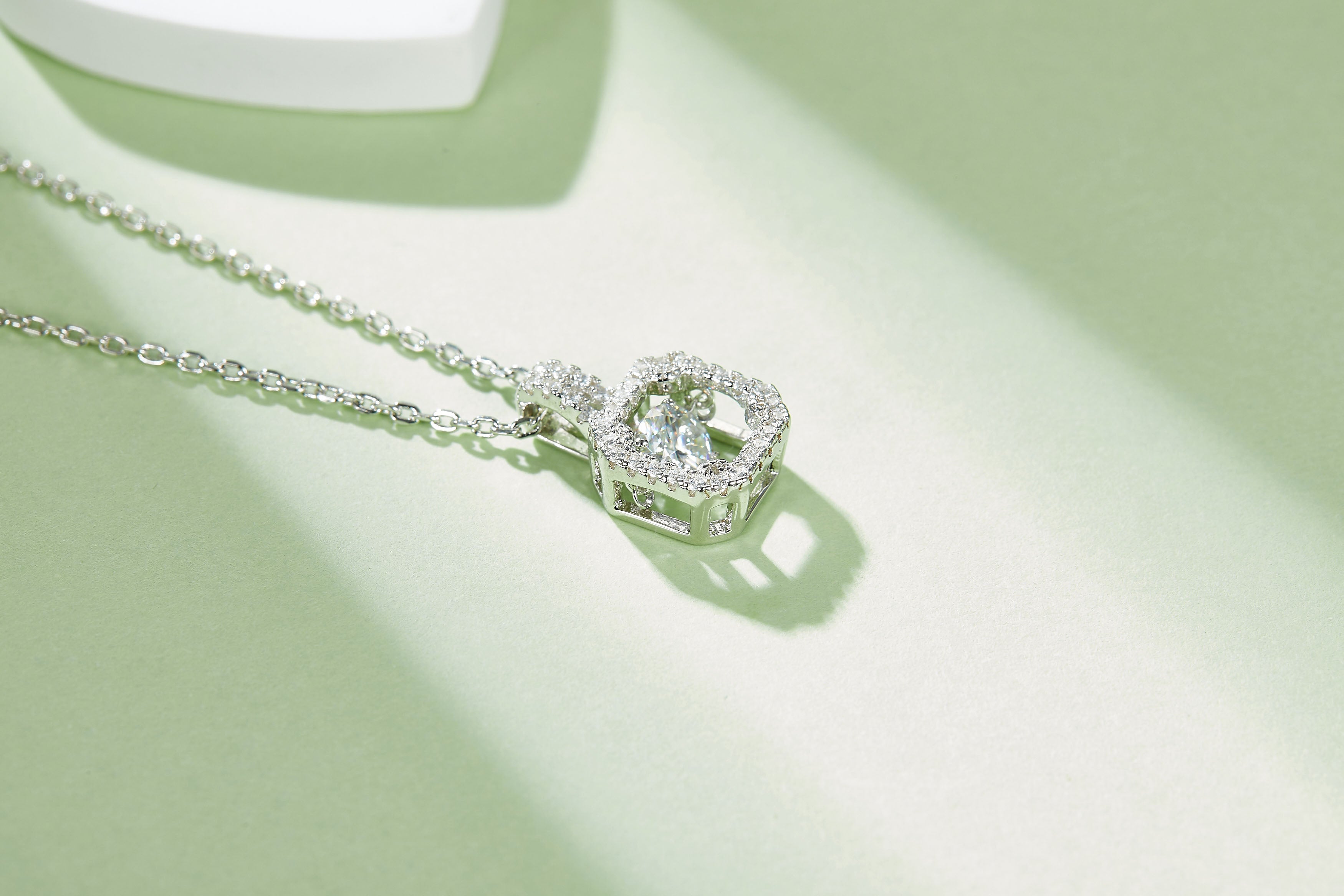[Princess] 0.5 Carat D Color Moissanite Necklace in Sterling Silver
