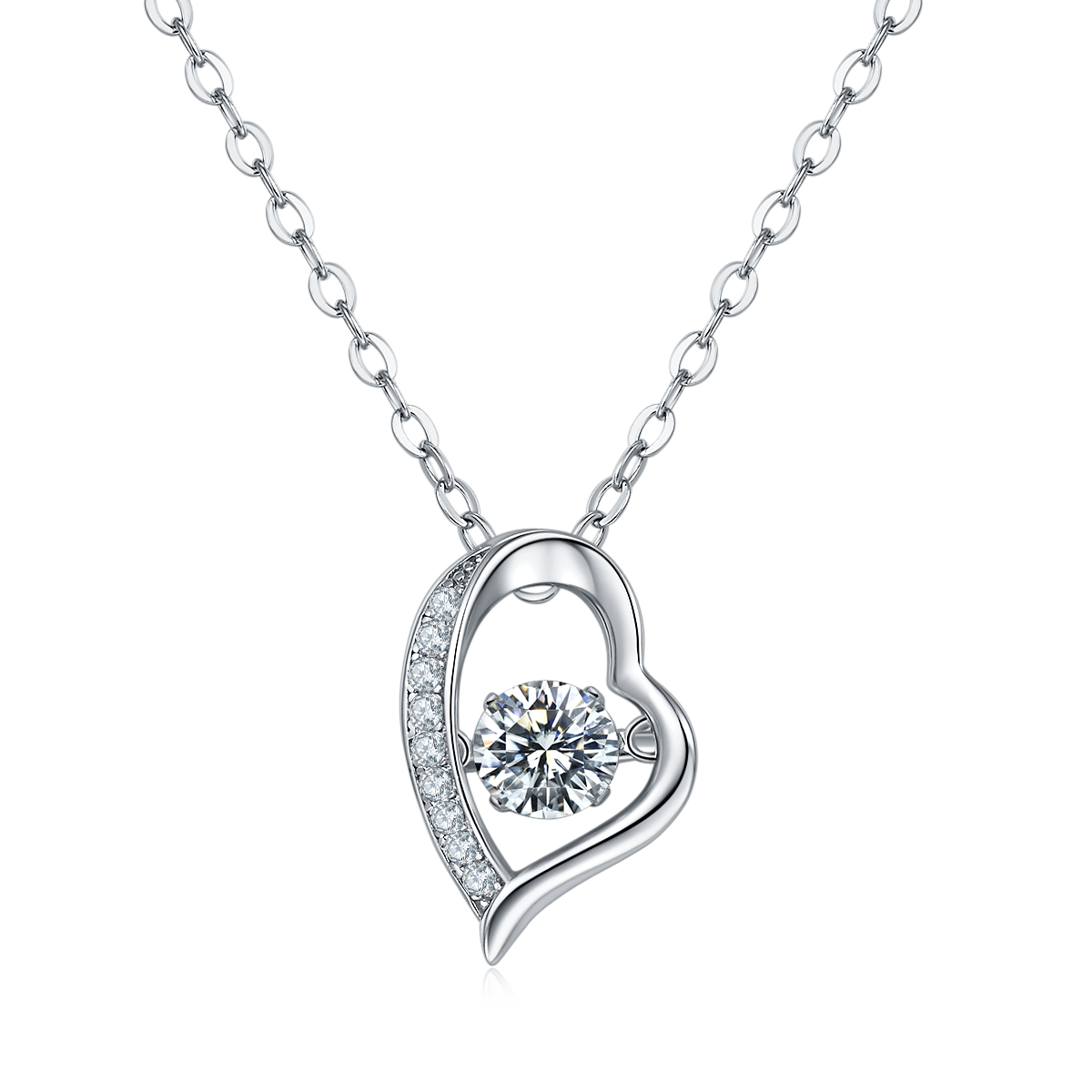 [Affection] 0.5 Carat D Color Moissanite Necklace in Sterling Silver
