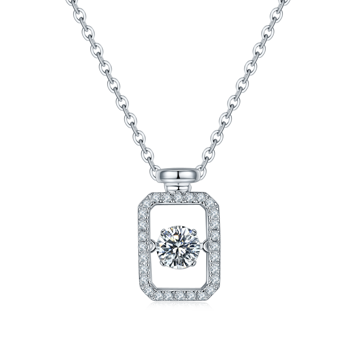 [Vivid Perfume] 0.5 Carat D Color Moissanite Necklace in Sterling Silver