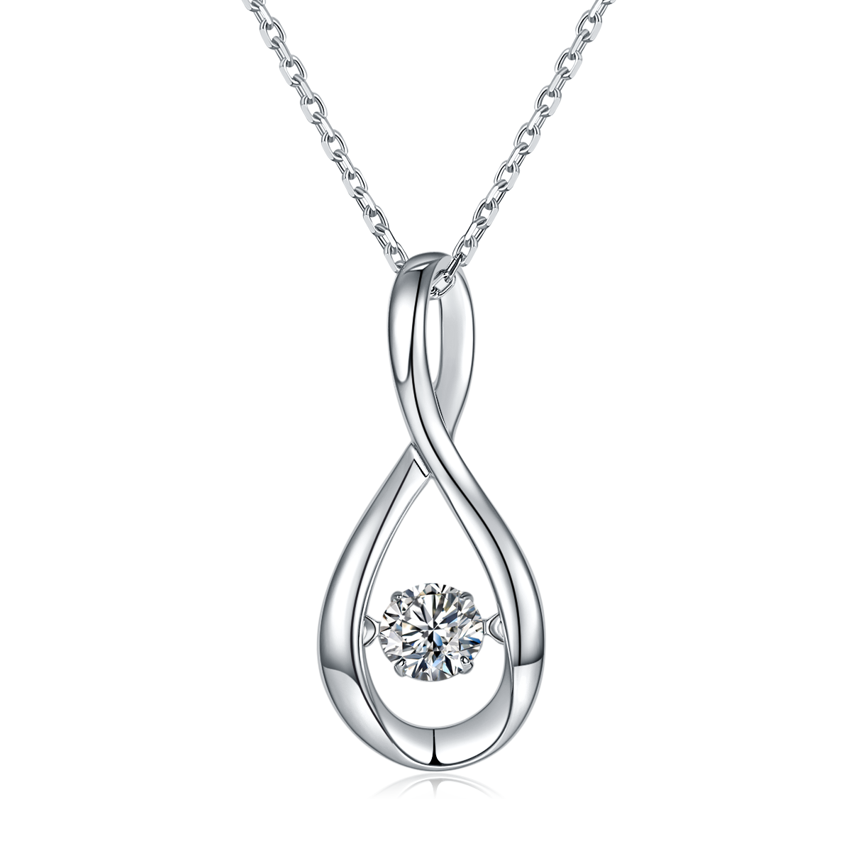 [Connection] 0.5 Carat D Color Moissanite Necklace in Sterling Silver