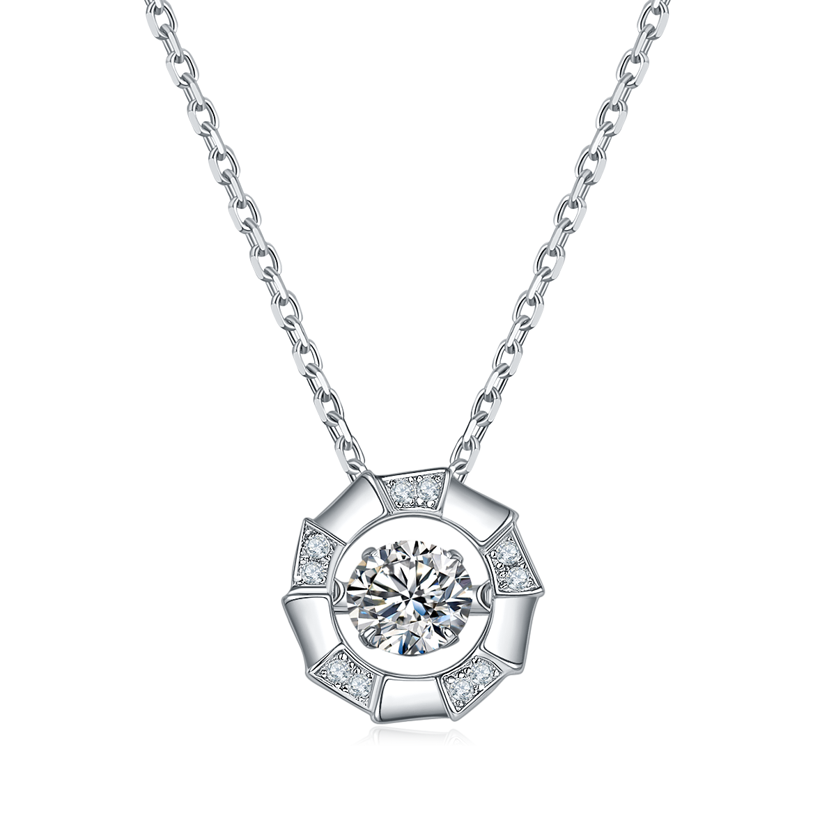 [Medusa] 0.5 Carat D Color Moissanite Necklace in Sterling Silver