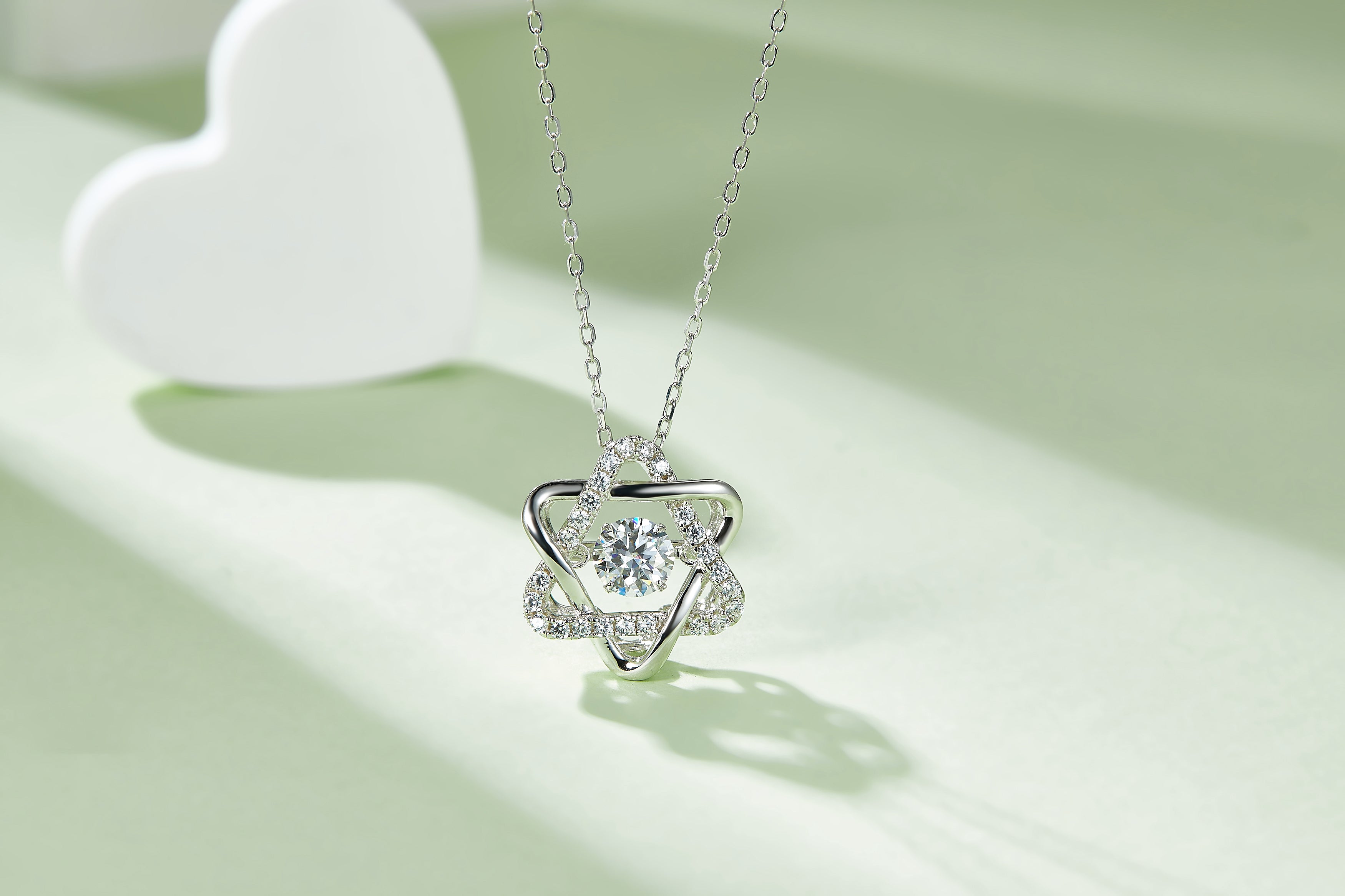 [Hexagram] 0.5 Carat D Color Moissanite Necklace in Sterling Silver