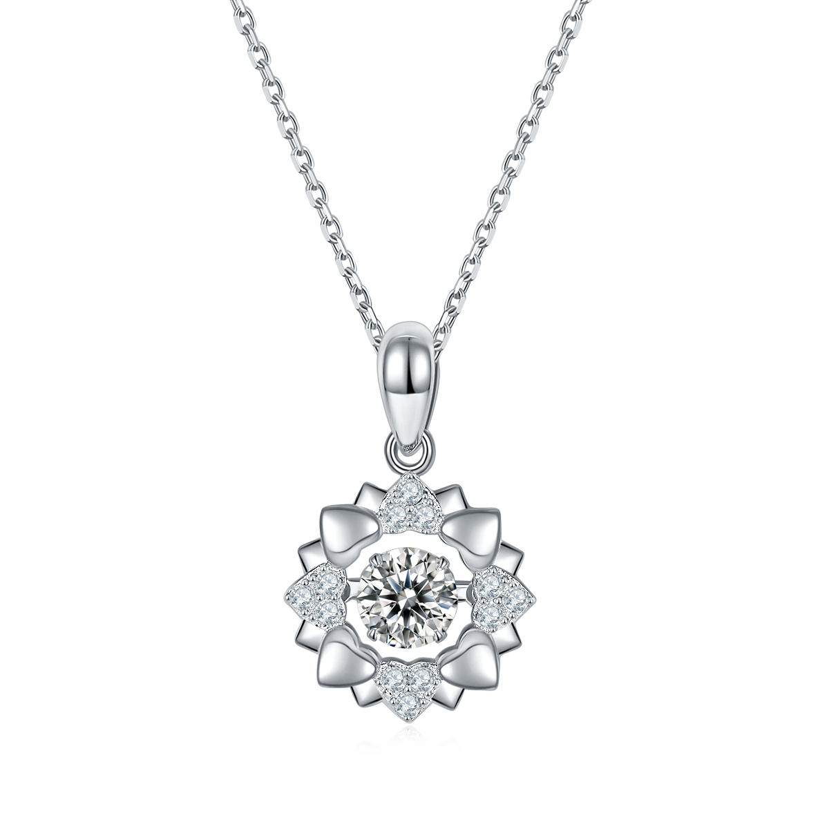 [Happiness] 0.5 Carat D Color Moissanite Necklace in Sterling Silver