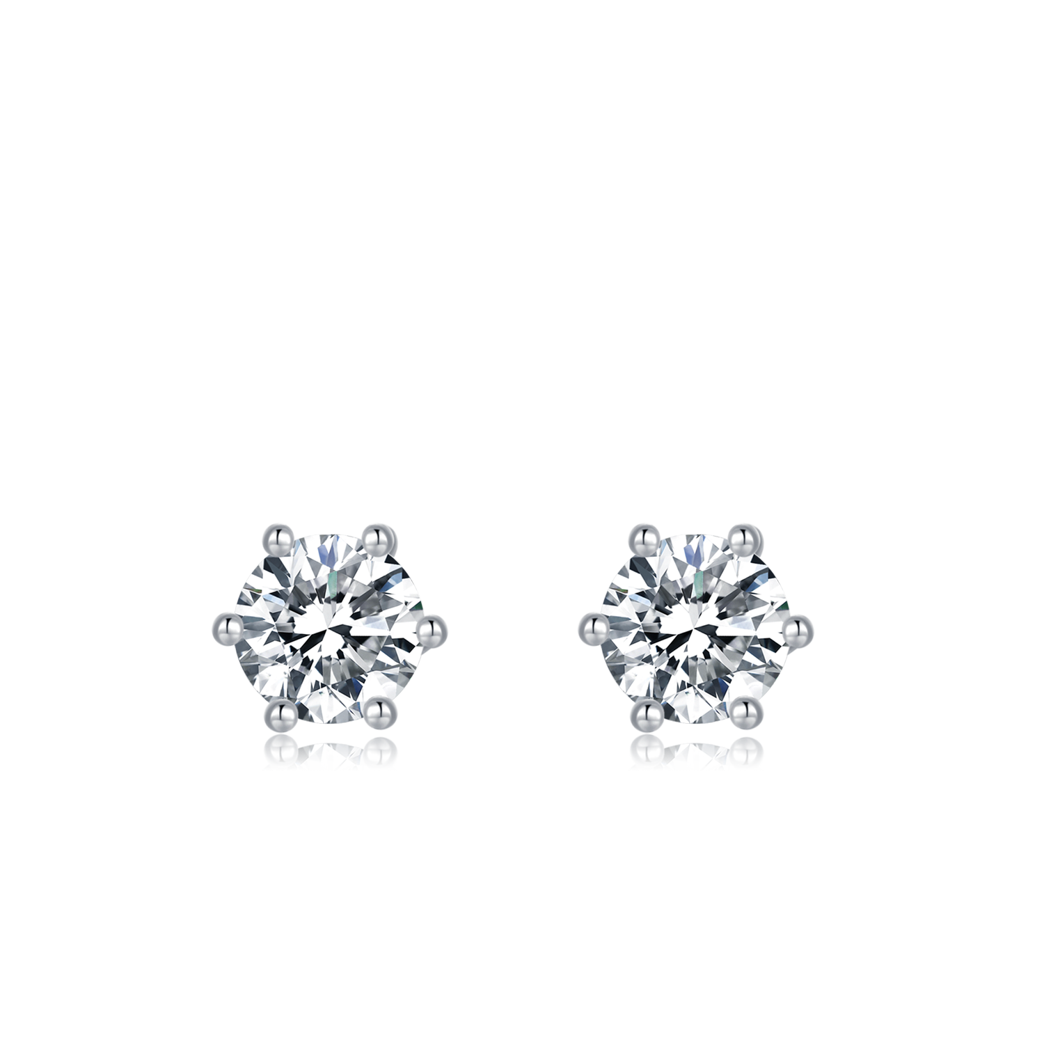 [Classic Six-claws] Moissanite Earrings in Sterling Silver