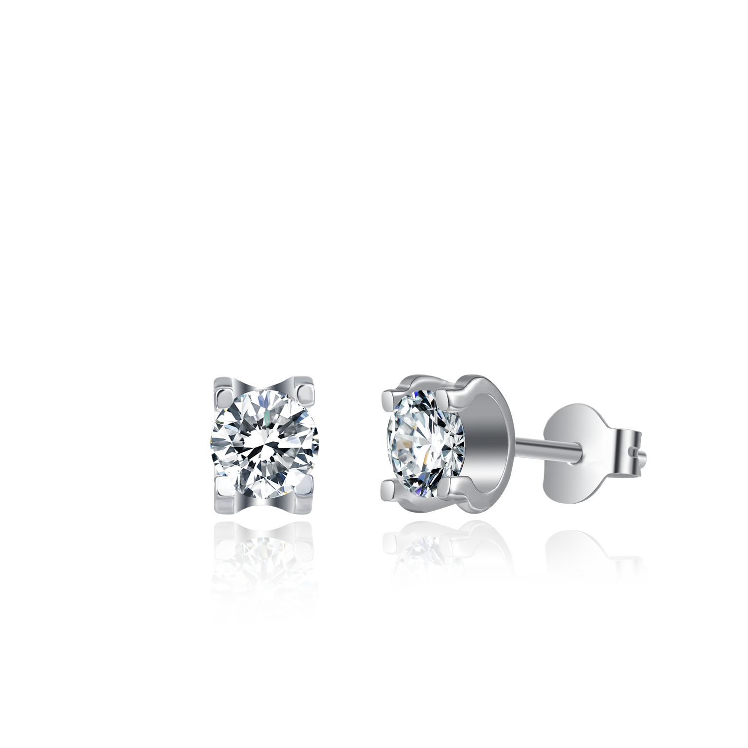 [Classic Bull Head] Moissanite Earrings in Sterling Silver