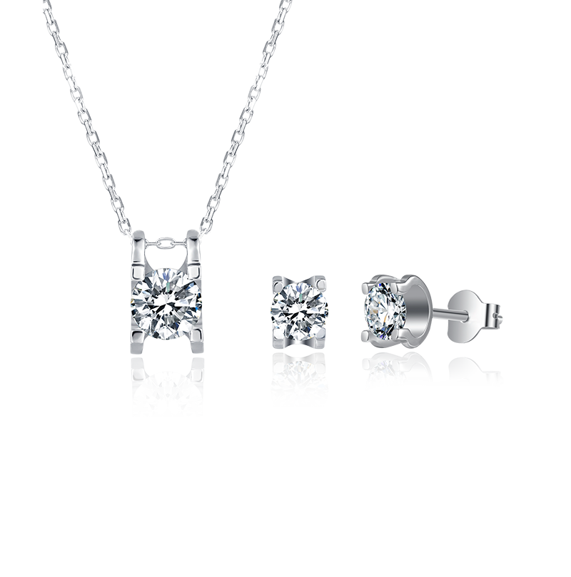 [Classic Bull Head] Moissanite Jewelry Sets in Sterling Silver