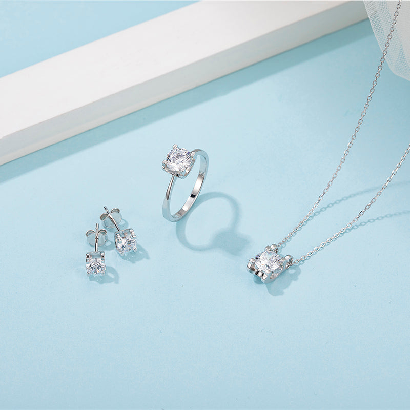 [Classic Bull Head] Moissanite Jewelry Sets in Sterling Silver