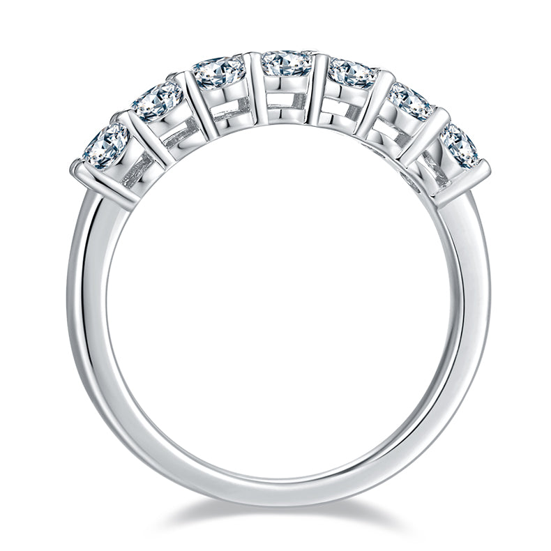 [Oval] Straight Arm 2.1 carat Micro-paved Moissanite Eternity Ring in Sterling Silver