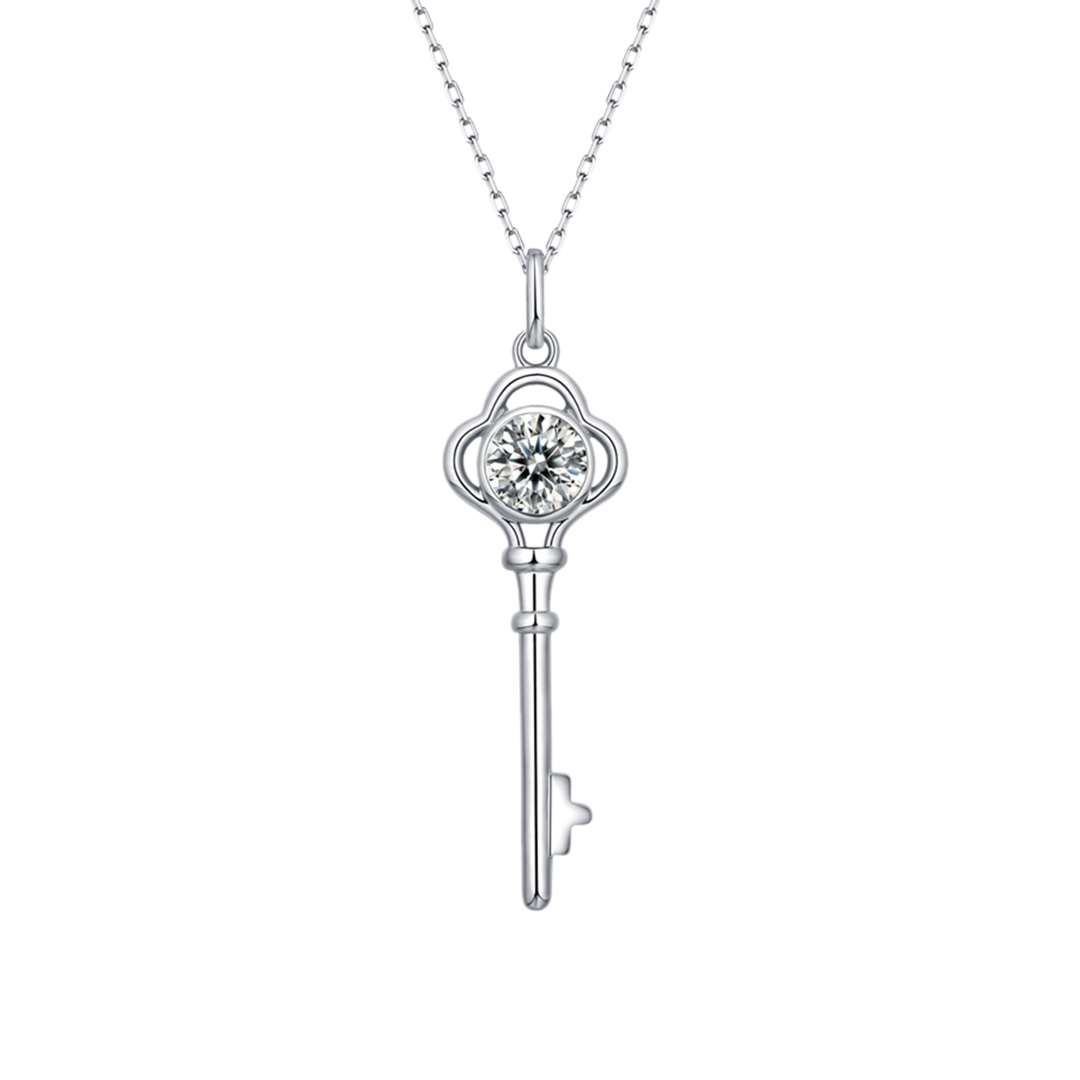 [Key] 1.0 carat Moissanite Necklace in Sterling Silver