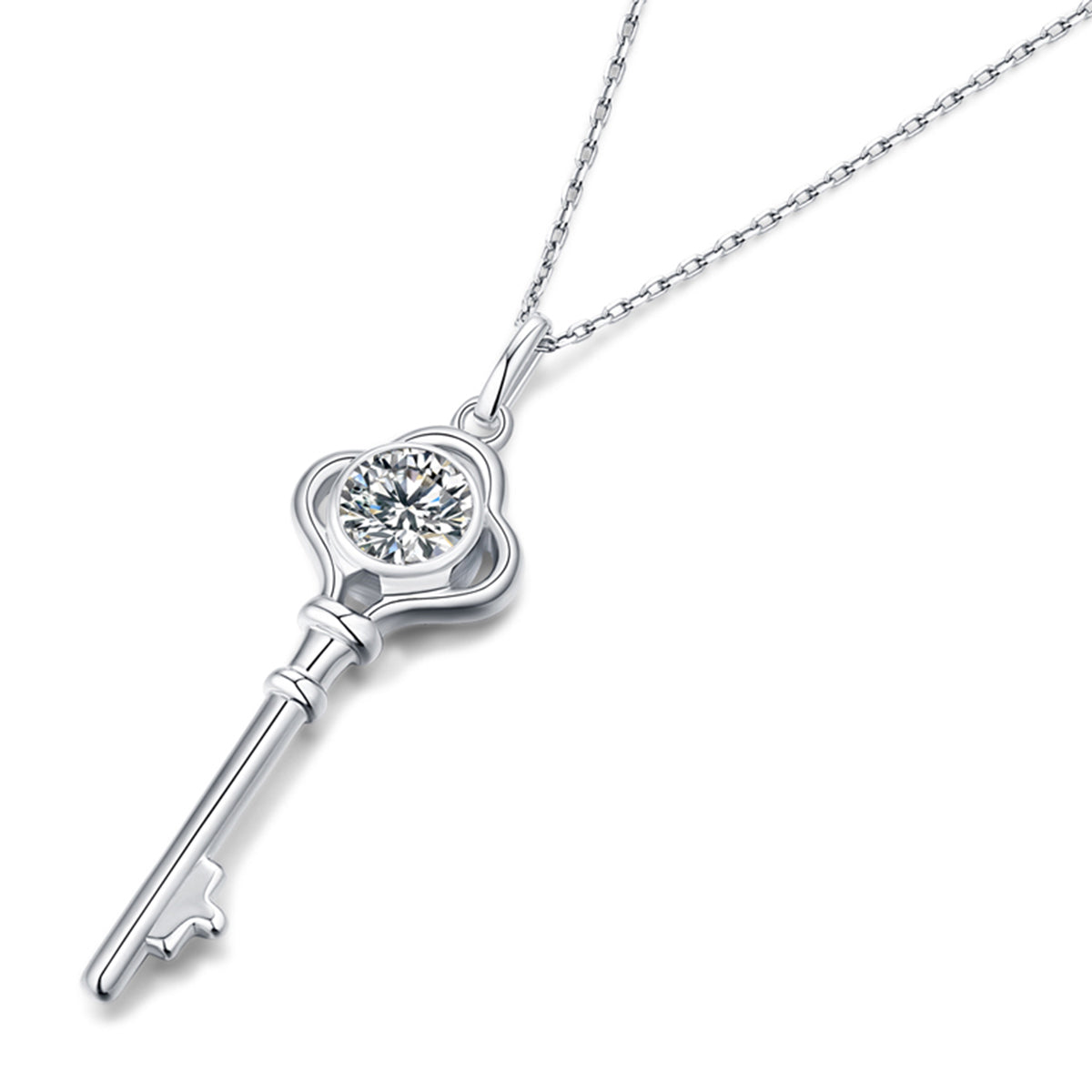 [Key] 1.0 carat Moissanite Necklace in Sterling Silver