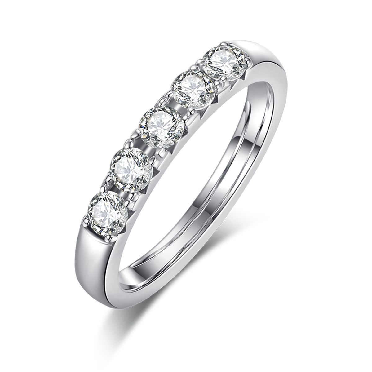 Four Claws 0.8 carat Lab-Grown Diamond Ring in 18K White Gold main and side stackable ring set