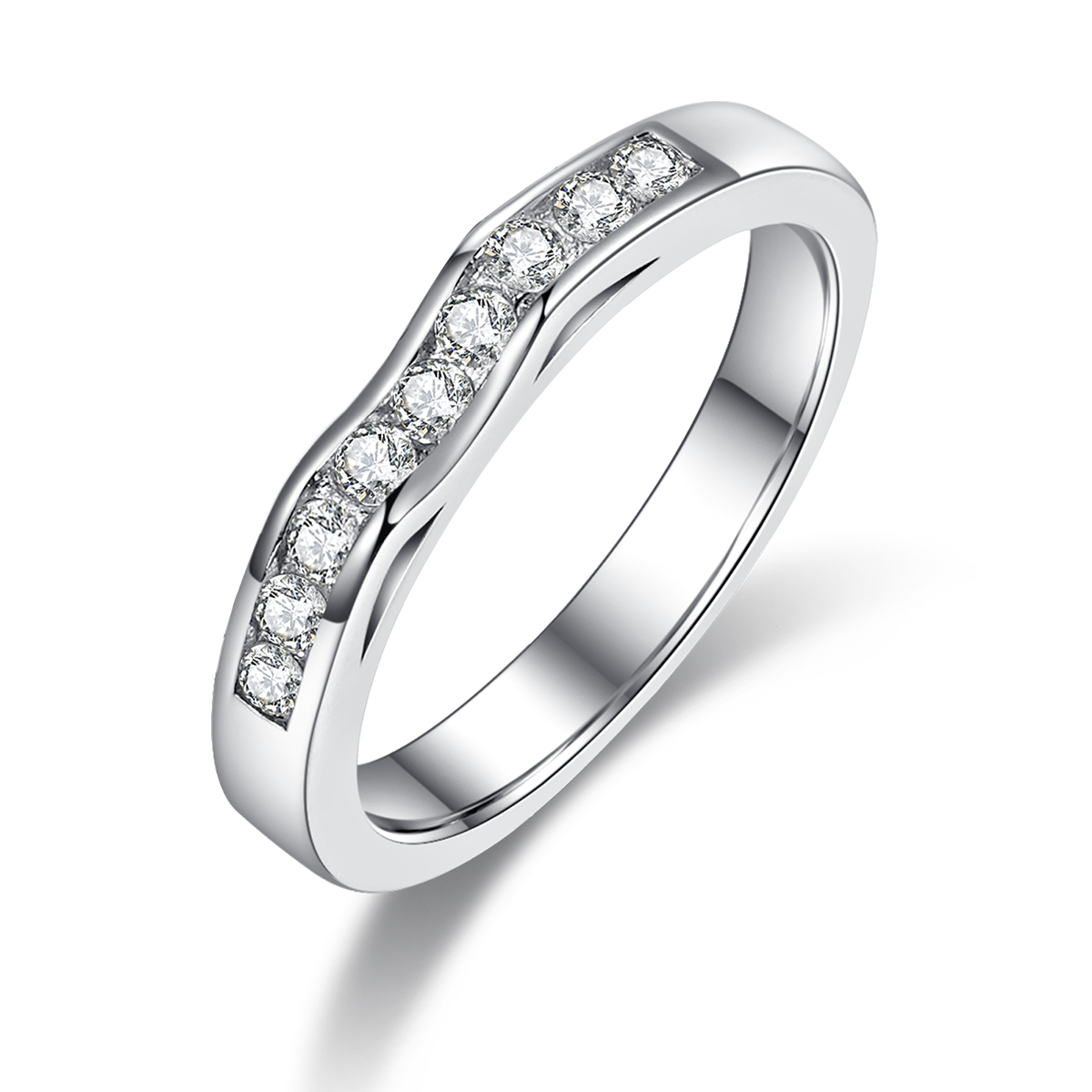 Four Claws 1 carat  Lab-Grown Diamond Ring in 18K White Gold main and side stackable ring set