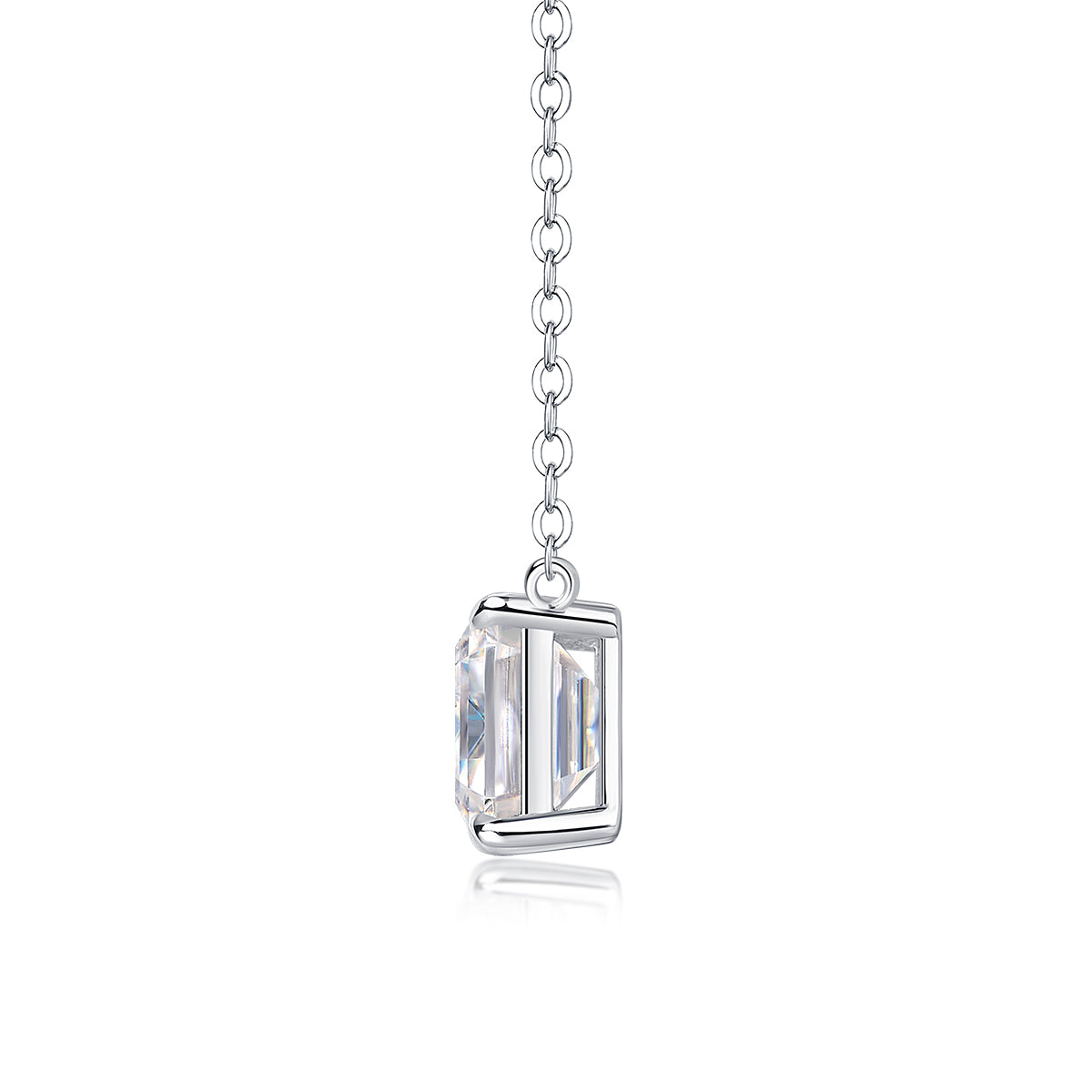 [Emerald] 5.0 carat Moissanite Necklace in Sterling Silver