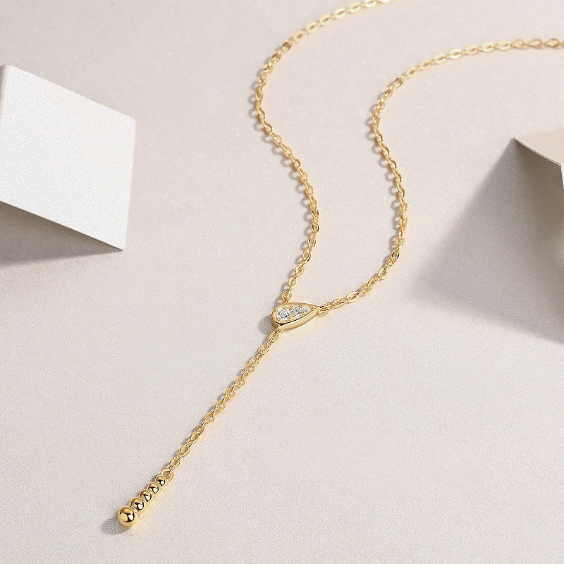 [Simple Y] Moissanite Necklace in Sterling Silver