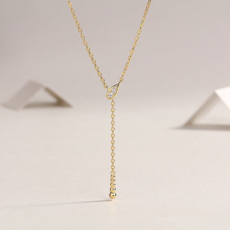 [Simple Y] Moissanite Necklace in Sterling Silver