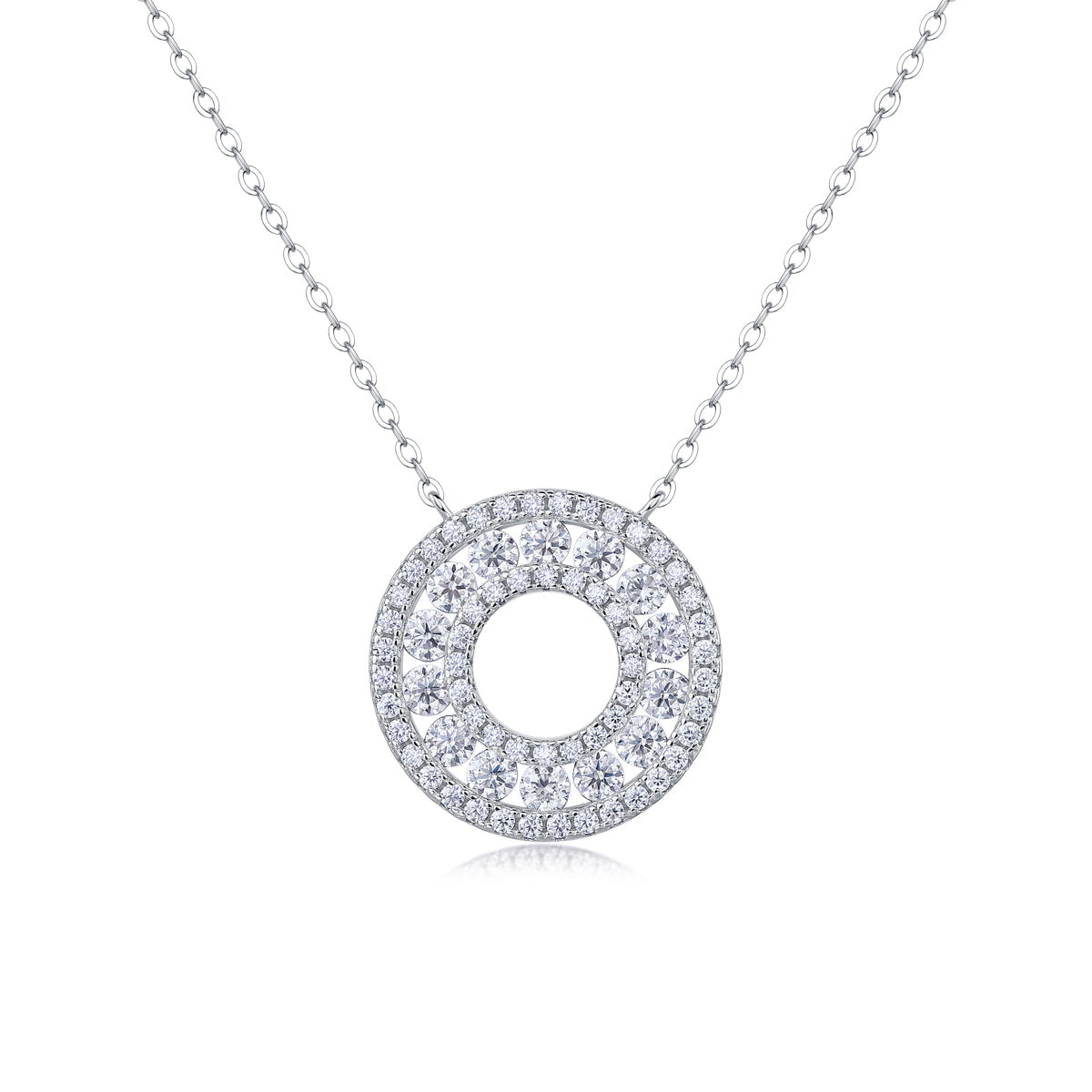 [Donut] Moissanite Necklace in Sterling Silver
