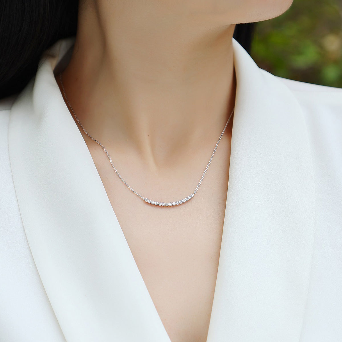 [Stars Chain] Moissanite Necklace in Sterling Silver